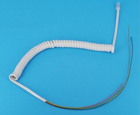 PUR Sheath Curly 30V 3 Core Coiled Cable , 24AWG Spiral Coiled Ethernet Cable