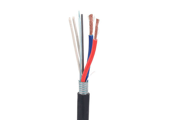 High Speed Transmission 10.2mm Hybrid Optical Fiber Cable ,  8 Core Hybrid Power Cable